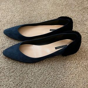 Italian Suede Blue Flats
